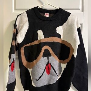Boy’s Stylish Black Dog Pattern Sweater
